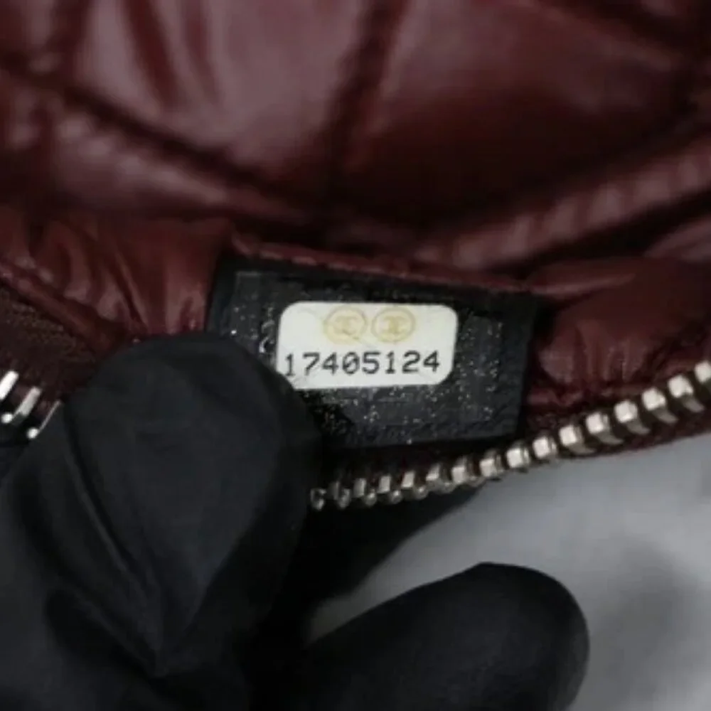 Chanel Quilted Nylon Laptop Case Black Burgundy Limited Edition 2012